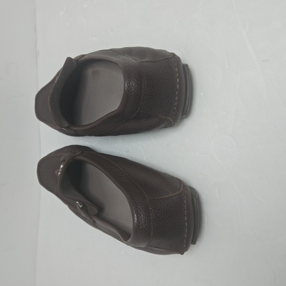 Salvatore Ferragamo Mens Parigi Brown Leather Square Toe Loafers Shoes Used - Picture 6 of 10